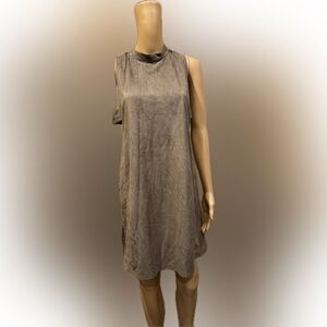 OnTwelfth Cut Out Faux Suede Sleeveless Midi Dress size L